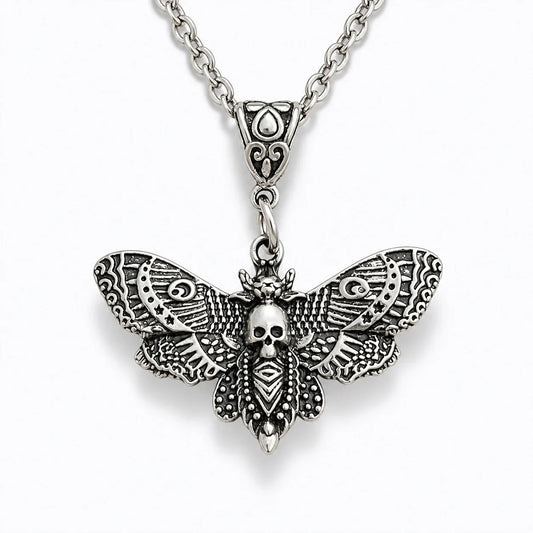 Skull Moth Transformation Necklace studio product photo