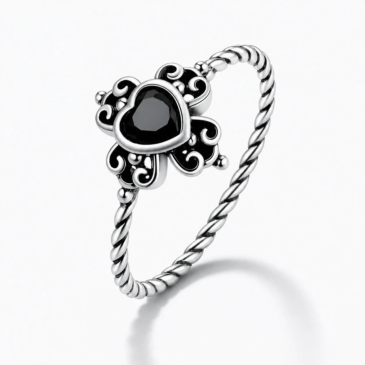 Spade Heart Crystal Ring studio product photo