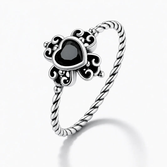 Spade Heart Crystal Ring studio product photo