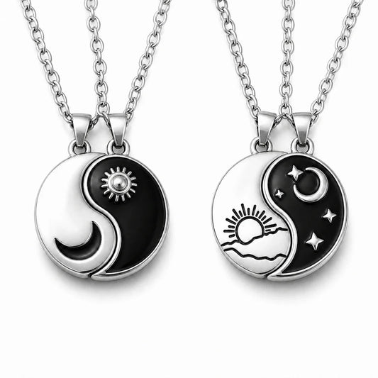 Sun Moon Couples Necklace Set studio product photo