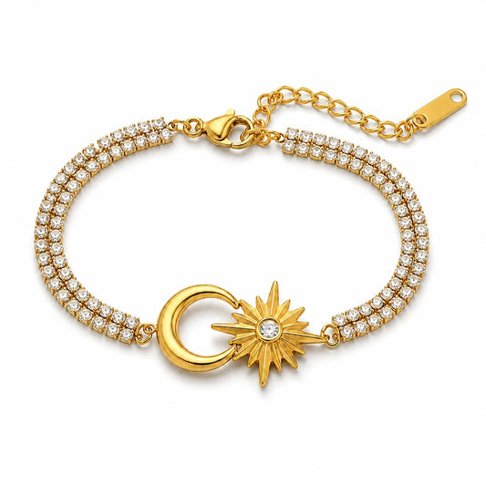 Sun Moon Crystal Bracelet studio product photo