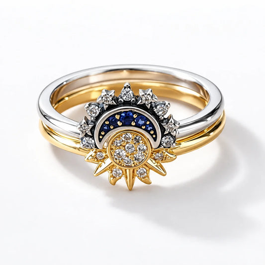 Sun & Moon Duality Ring Set studio product photo