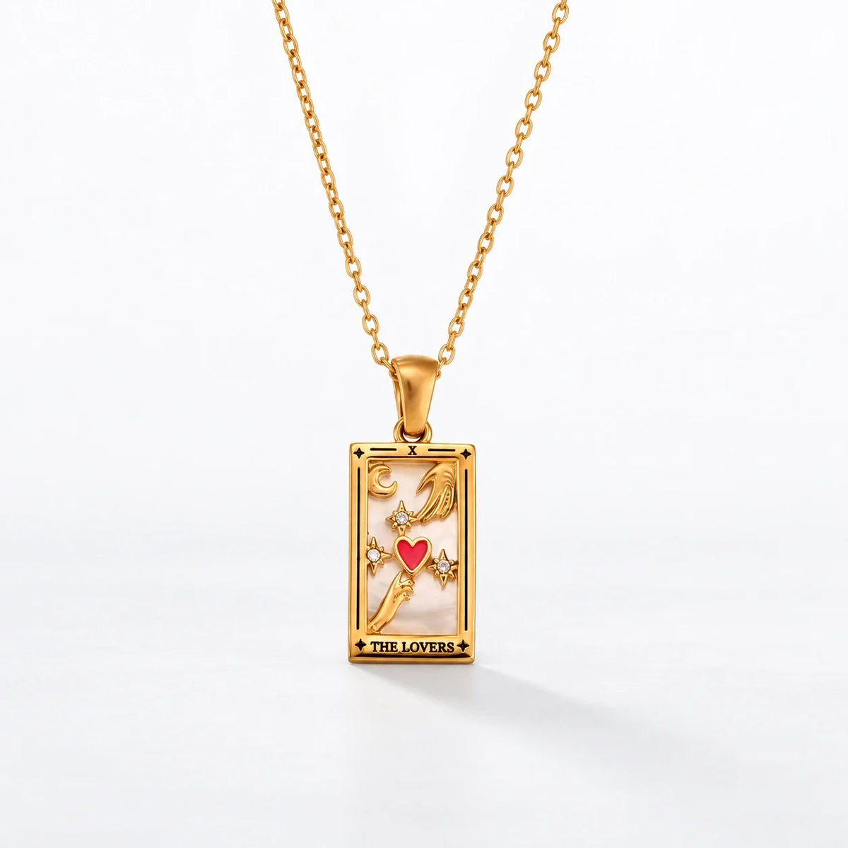 Tarot Crystal Necklace — Lover variant, studio image