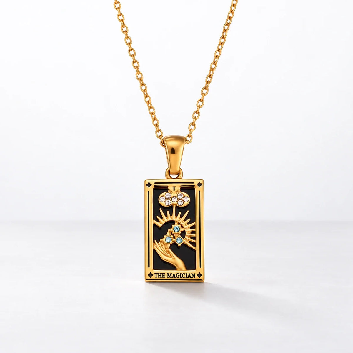 Tarot Crystal Necklace — Magician variant, studio image