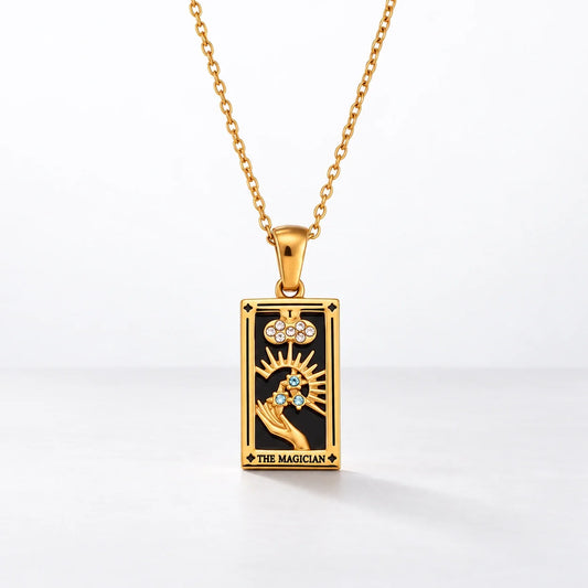Tarot Crystal Necklace — Magician variant, studio image