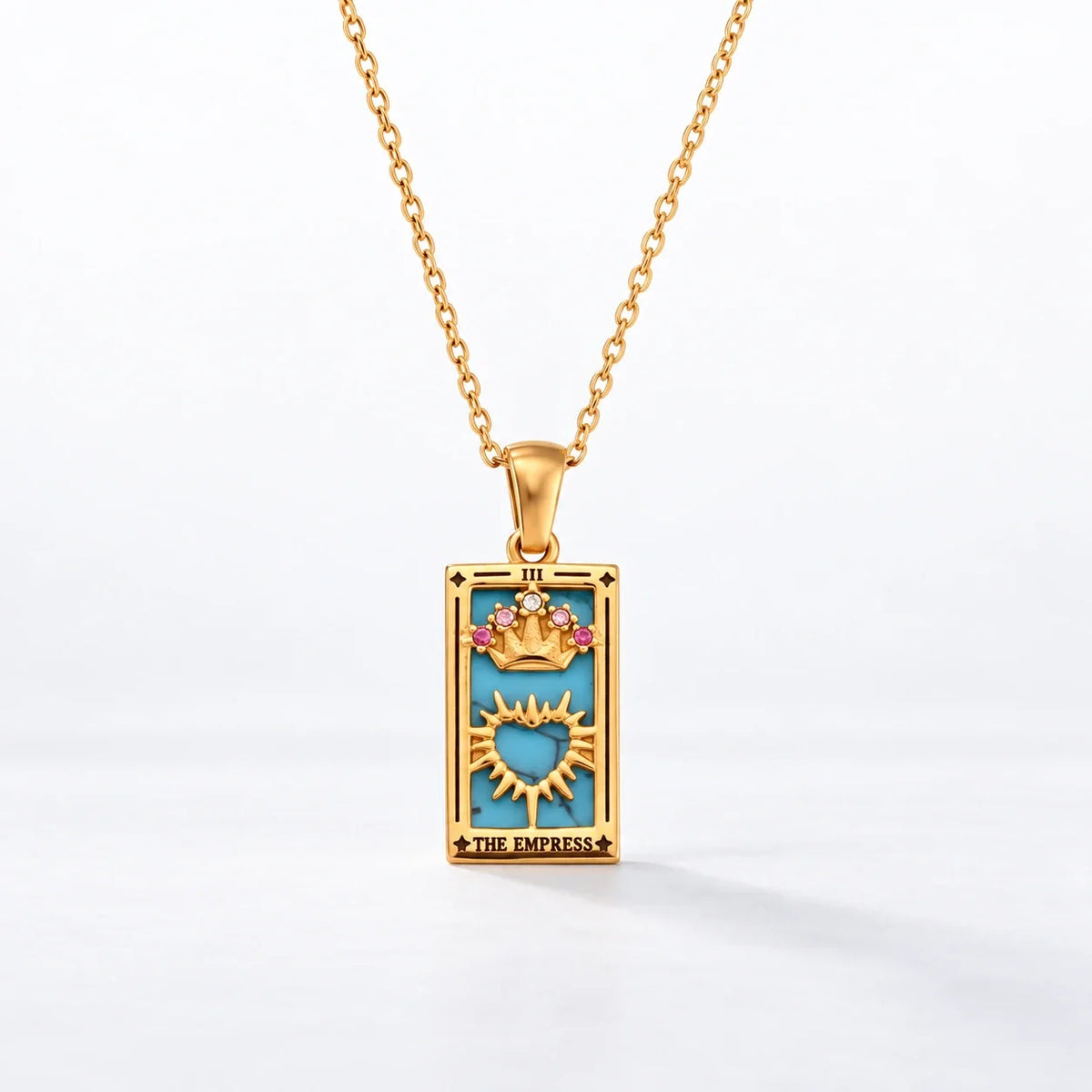Tarot Crystal Necklace — Queen (Empress) variant, studio image