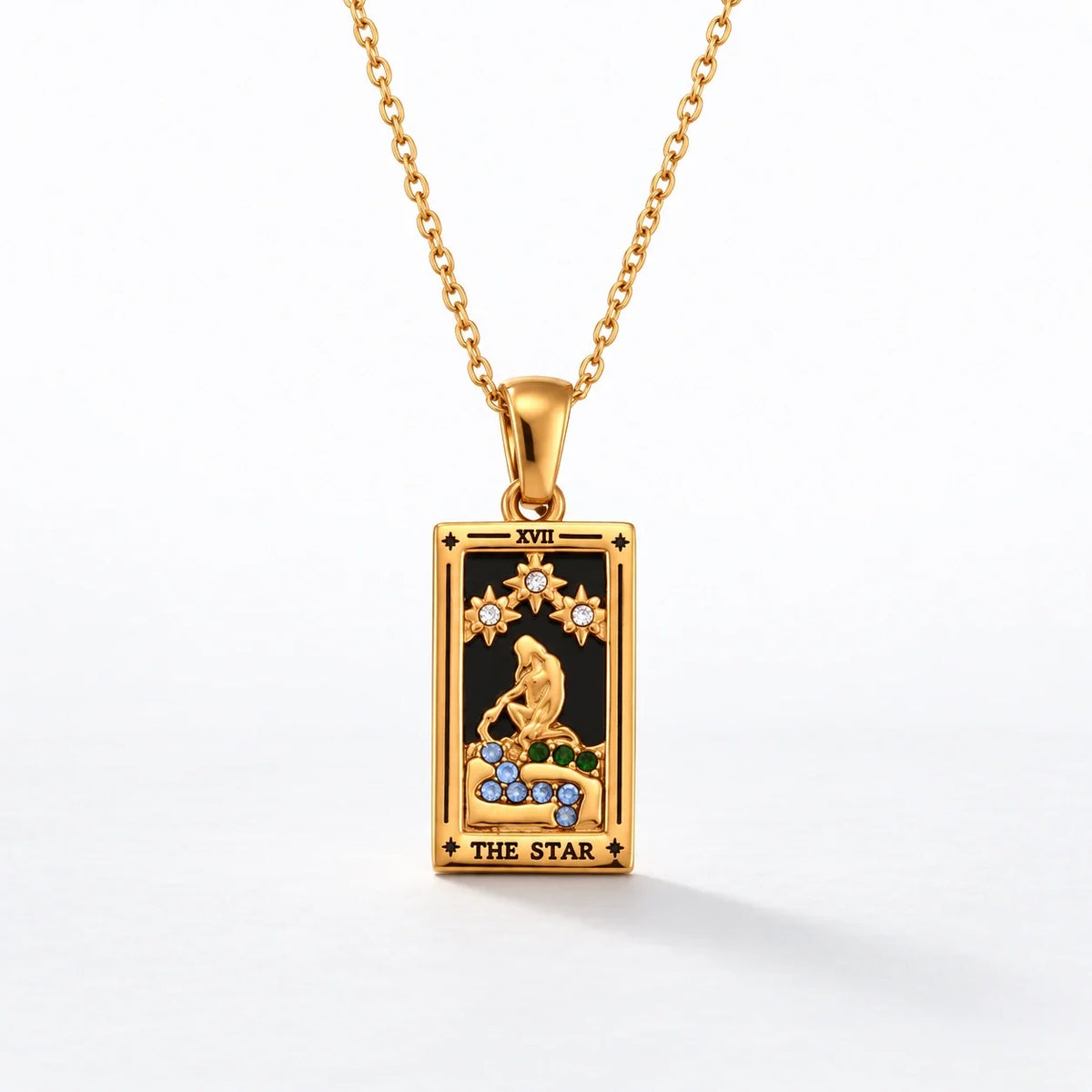 Tarot Crystal Necklace — Star variant, studio image
