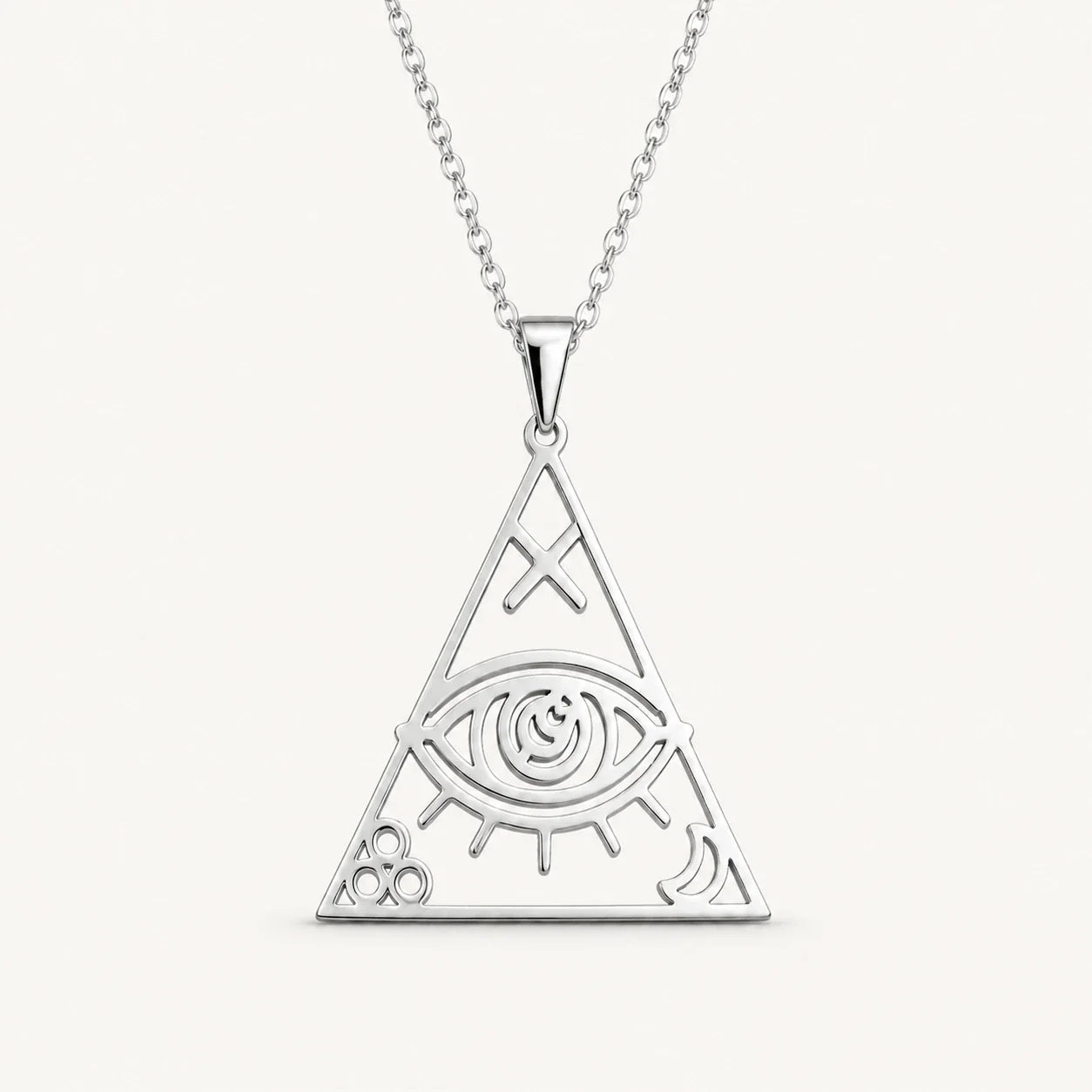 Triangle Evil Eye Protection Necklace studio product photo