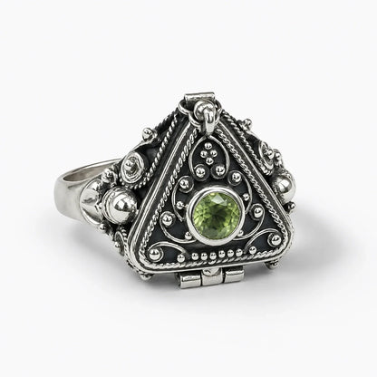 Triangle Herb Locket Ring studio product photo