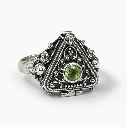 Triangle Herb Locket Ring studio product photo