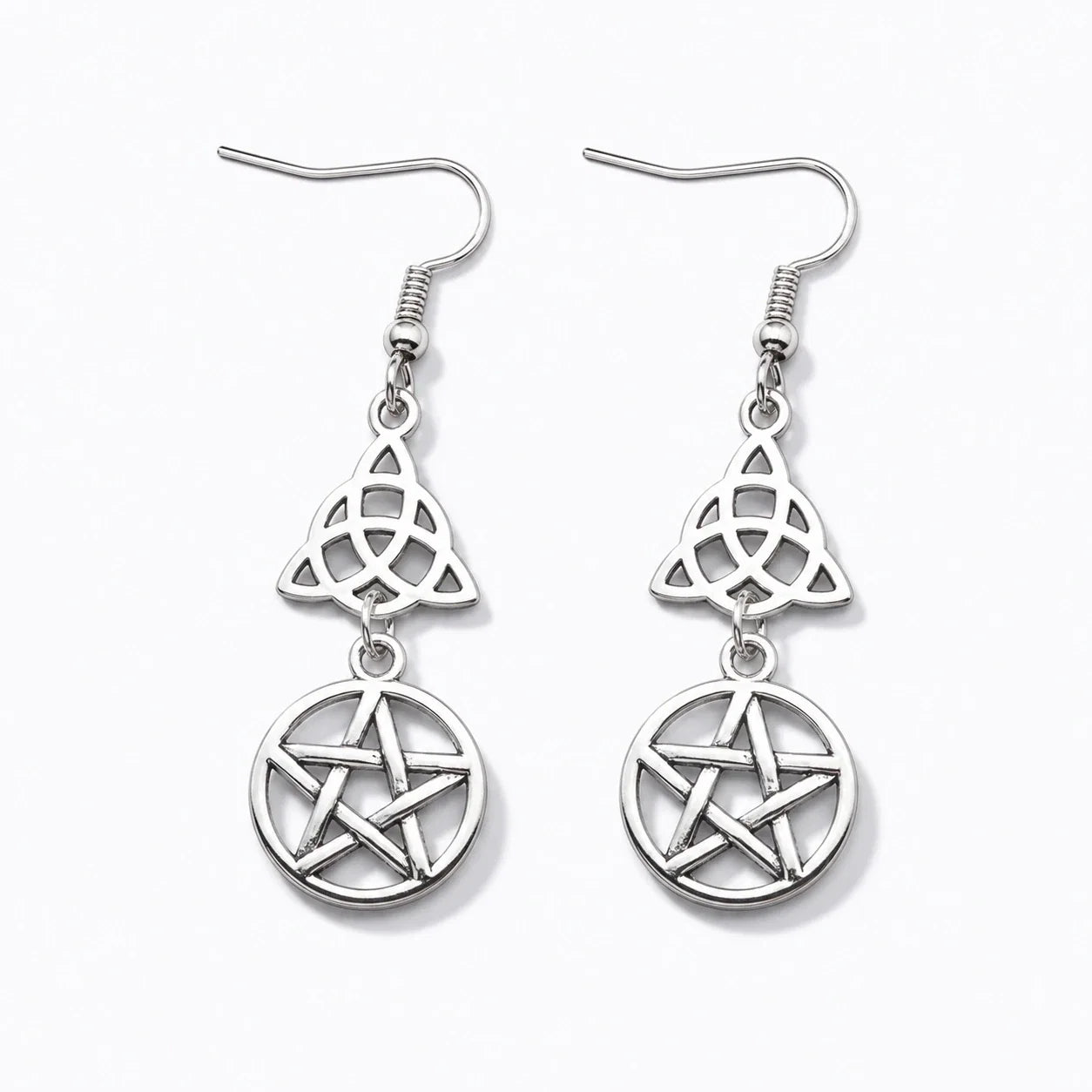 Trinity Pentacle Protection Earrings studio product photo