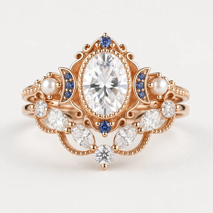 Triple Goddess Crown Ring Set studio product photo