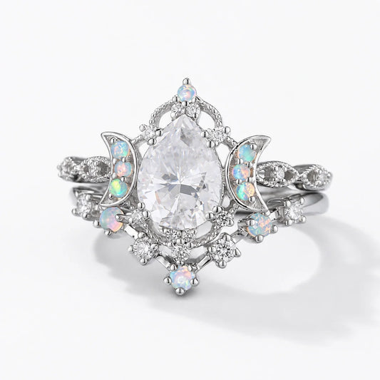 Triple Goddess Crystal Ring Set studio product photo