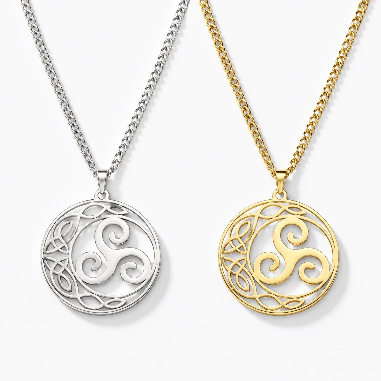 Triple Spiral Sacred Three Necklace studio product photo