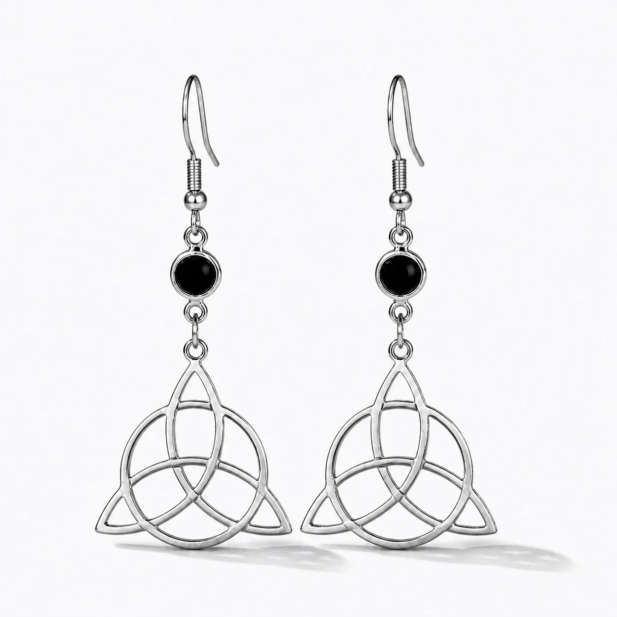 Triquetra Balance Drop Earrings studio product photo