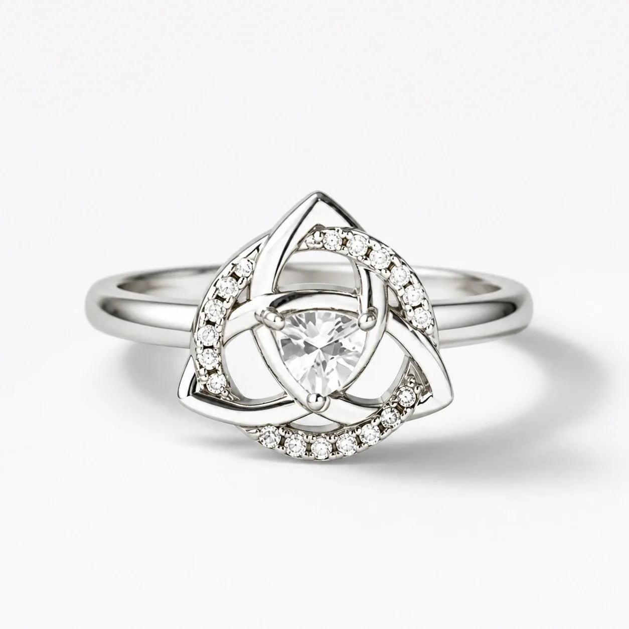 Triquetra Protection Zircon Ring studio product photo