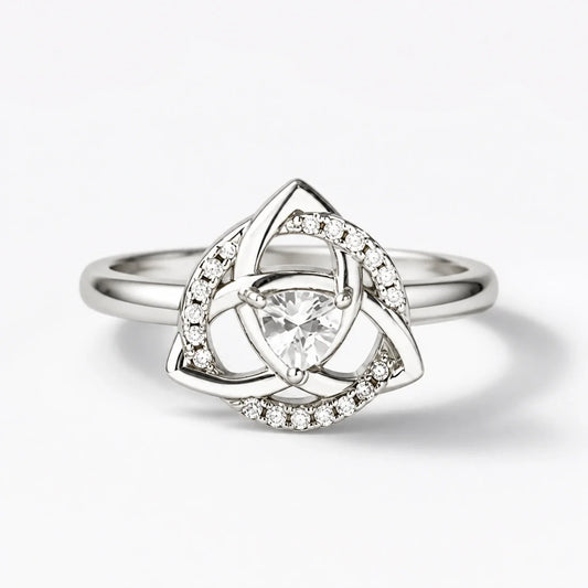Triquetra Protection Zircon Ring studio product photo