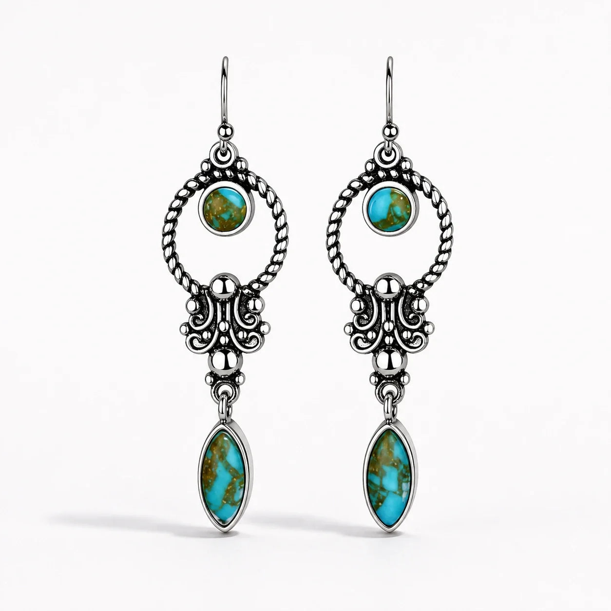 Turquoise Oracle Drop Earrings studio product photo
