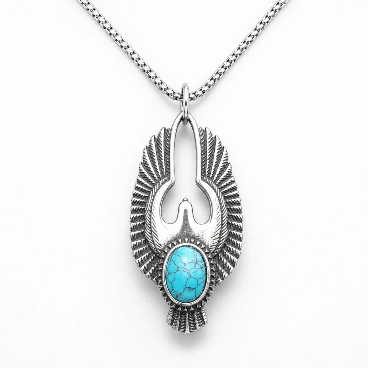 Turquoise Phoenix Rise Necklace studio product photo