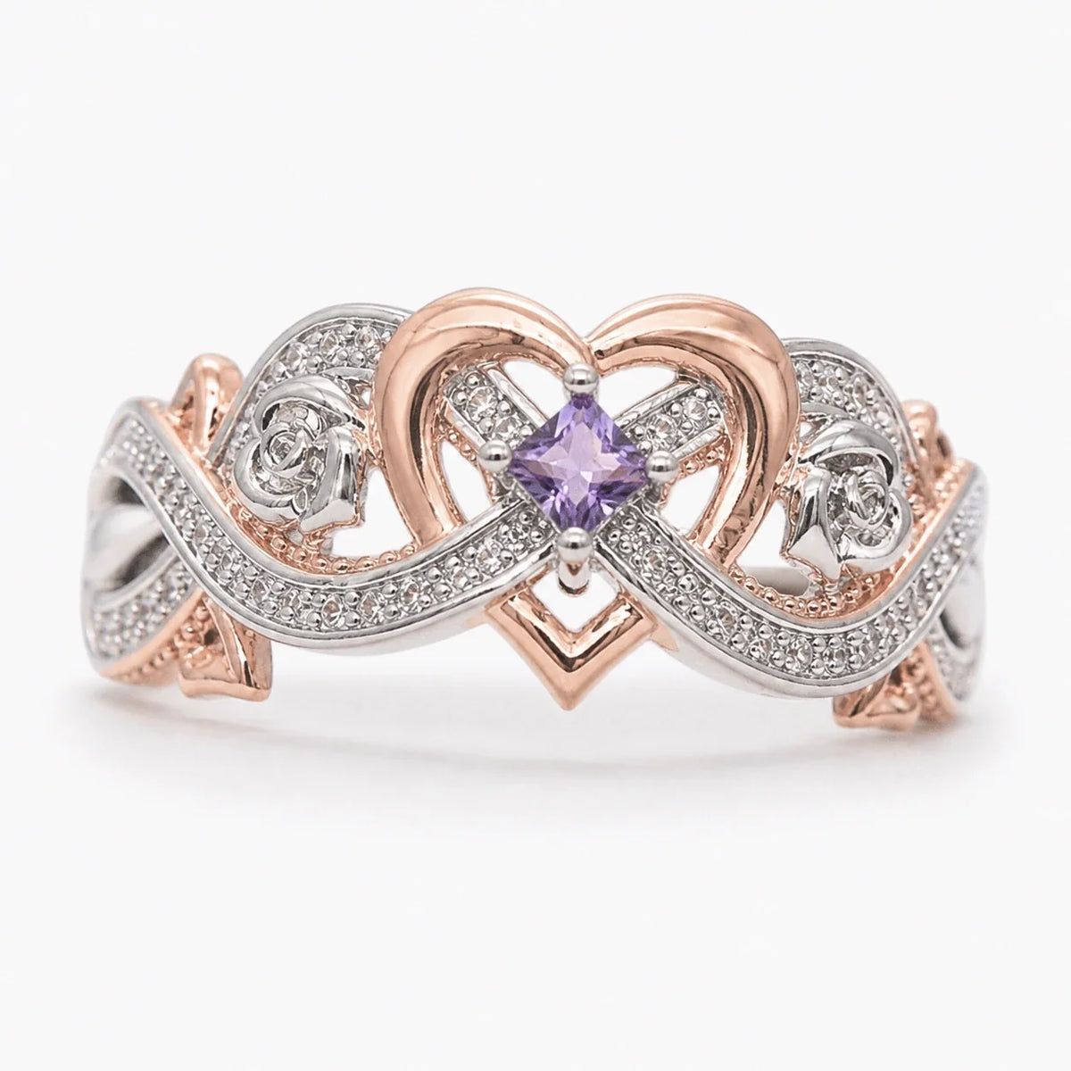 Two-Tone Heart Love Ring studio product photo