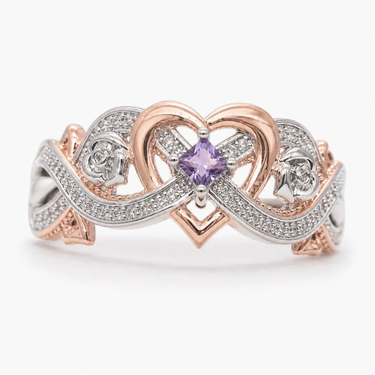 Two-Tone Heart Love Ring studio product photo