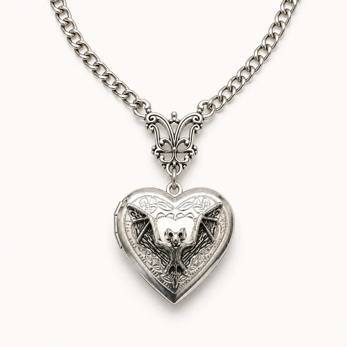 Vampire Heart Locket Necklace studio product photo