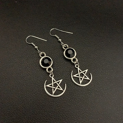 MYSTICAL PENTACLE AMULET DROP EARRINGS