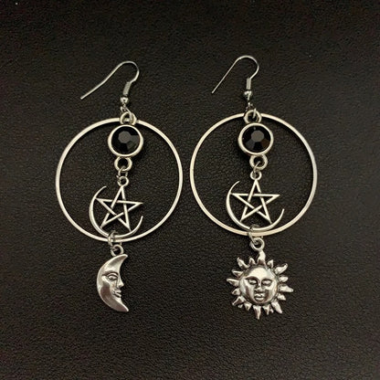 MYSTICAL PENTACLE AMULET DROP EARRINGS