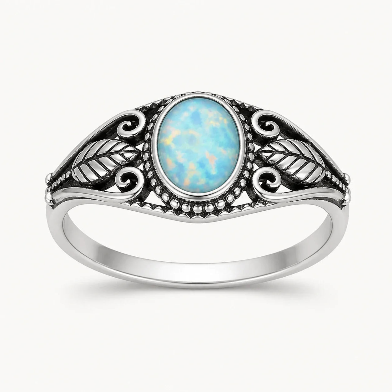 Verdant Opal Leaf Ring studio product photo