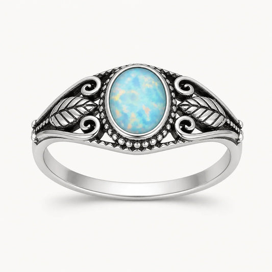 Verdant Opal Leaf Ring studio product photo