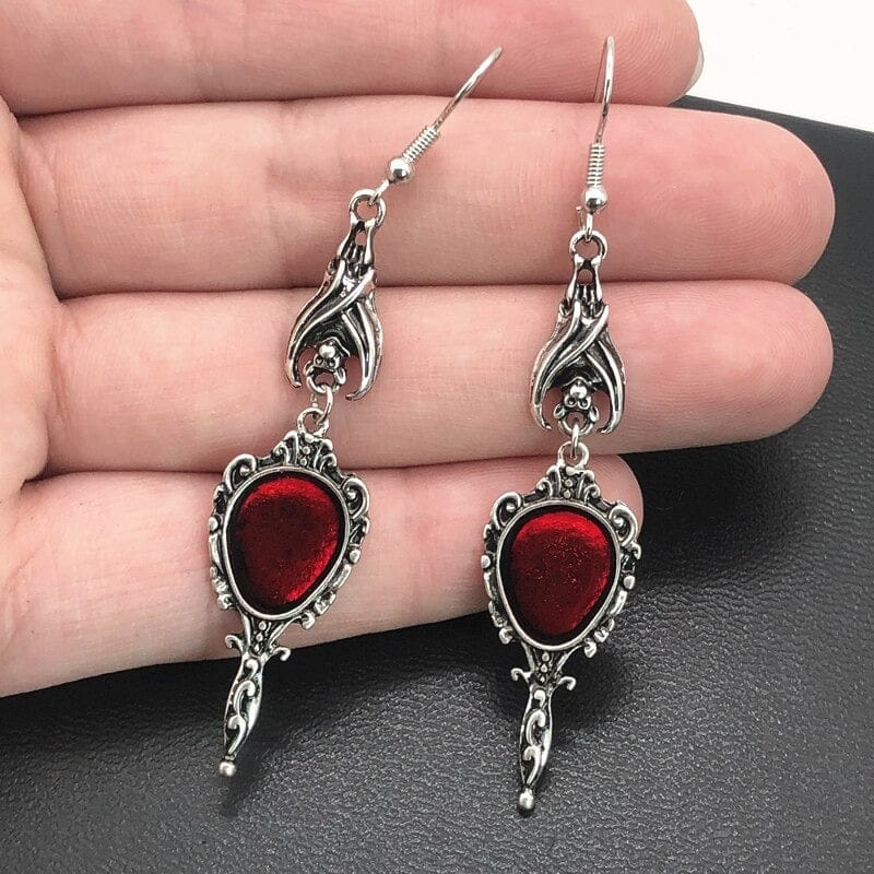 Blood Moon Bat Earrings