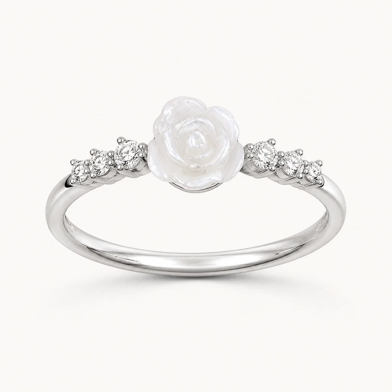 White Rose Crystal Ring studio product photo