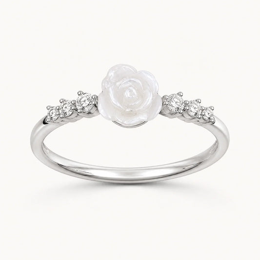 White Rose Crystal Ring studio product photo