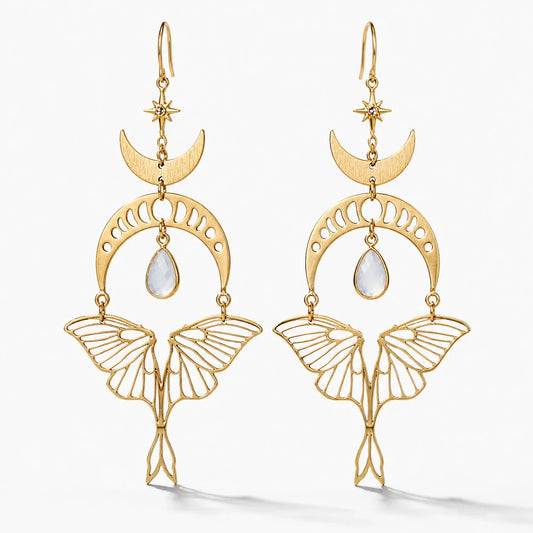 Winged Crystal Light Earrings studio product photo