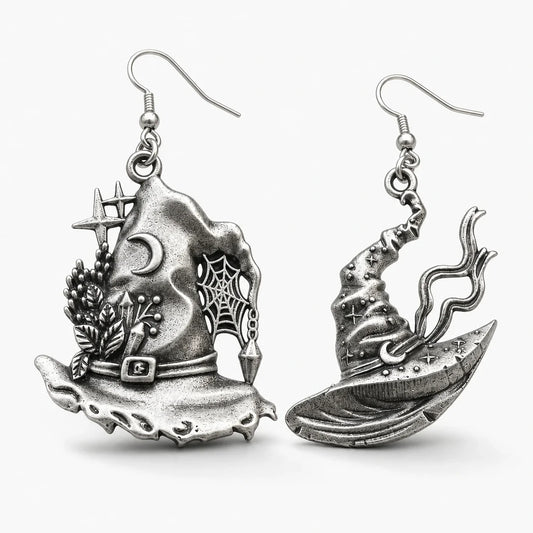 Witch Hat Moon Earrings studio product photo