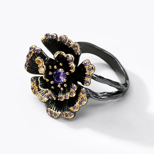 Witchflower Amethyst Ring studio product photo