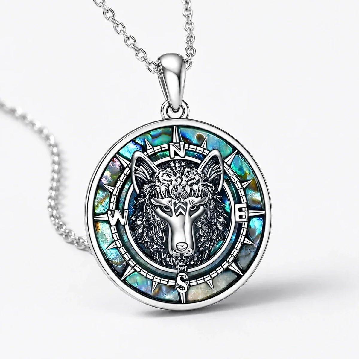 Wolf Compass Guidance Necklace studio product photo