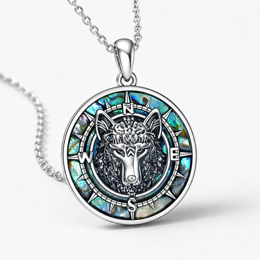 Wolf Compass Guidance Necklace studio product photo