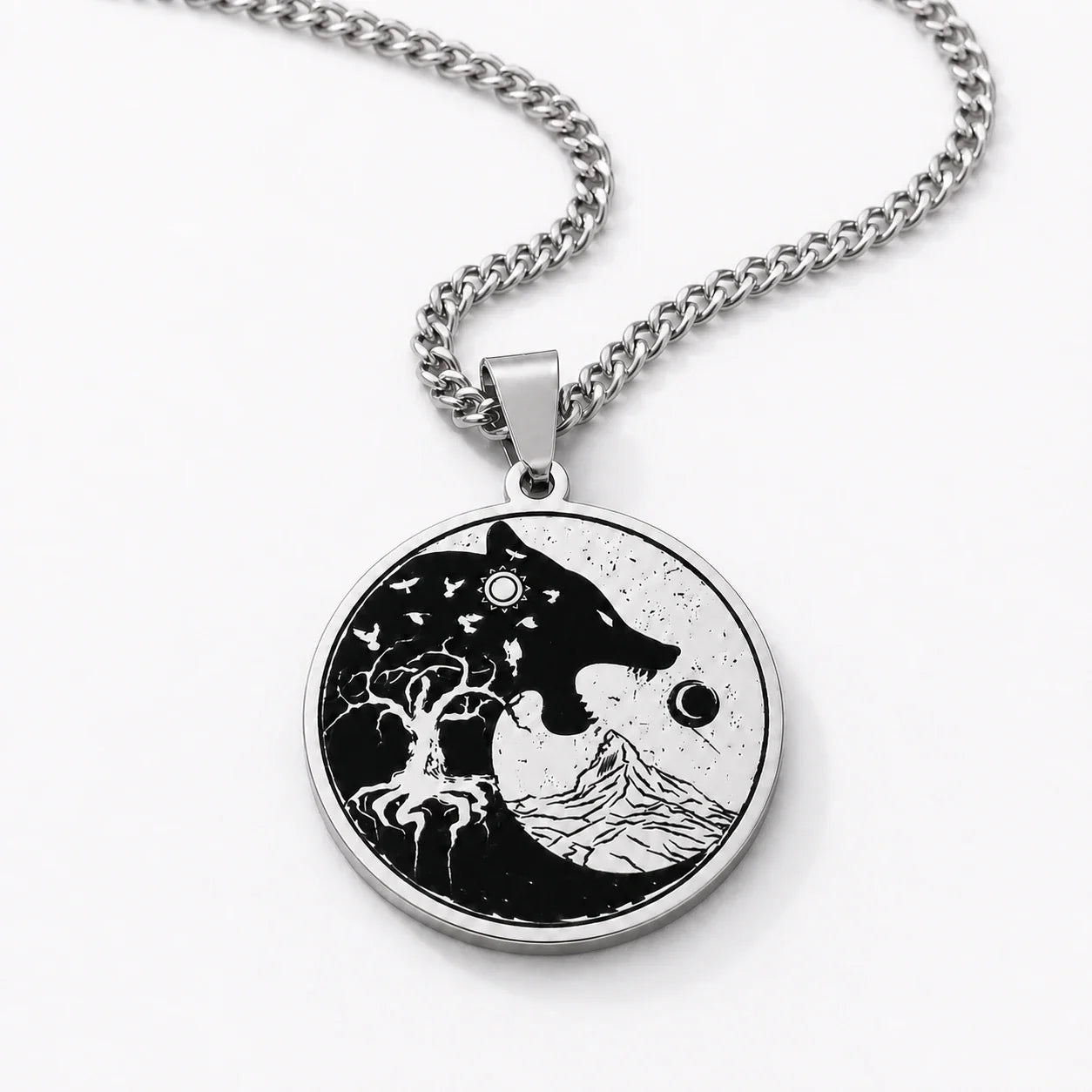 Wolf Moon Guardian Necklace studio product photo