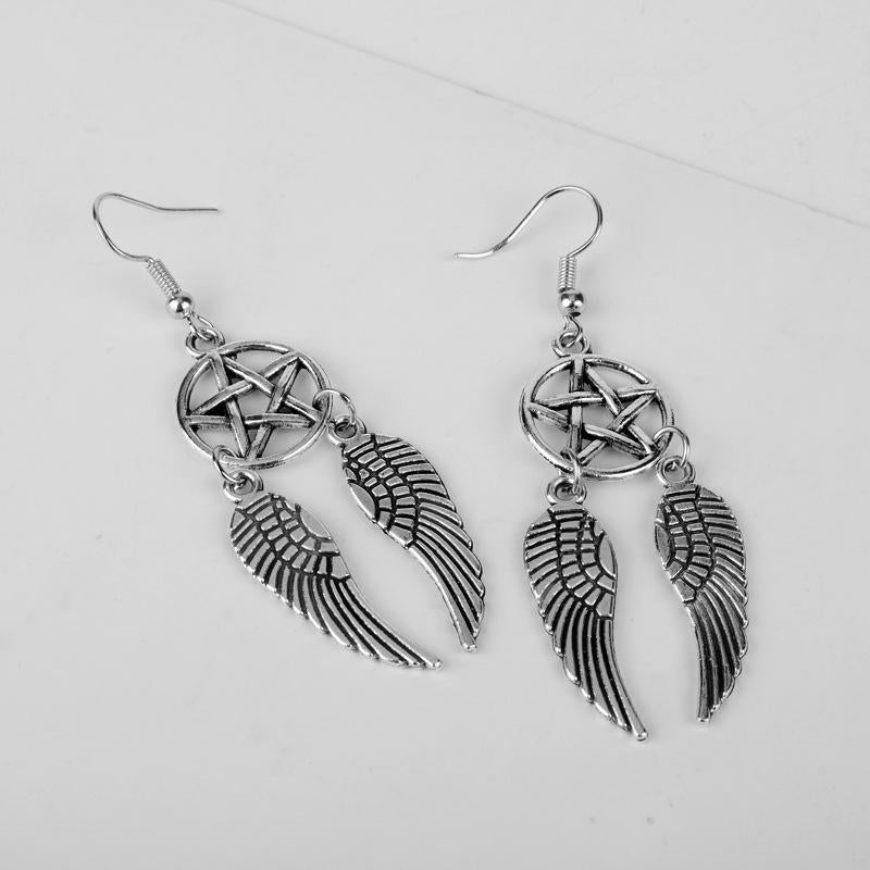 WINGED PENTAGRAM EARRINGS