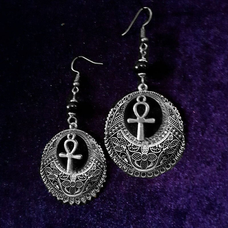 Gothic Ankh Symbol Earrings