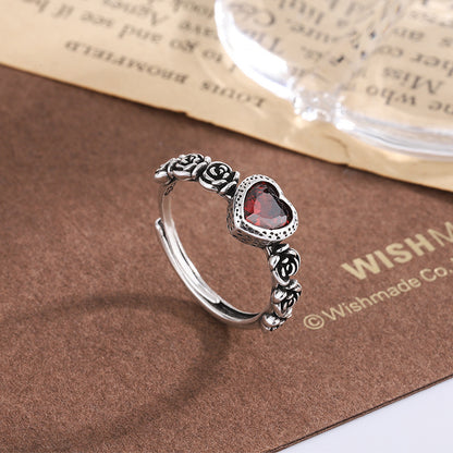 Blood Heart Rose Witch Ring