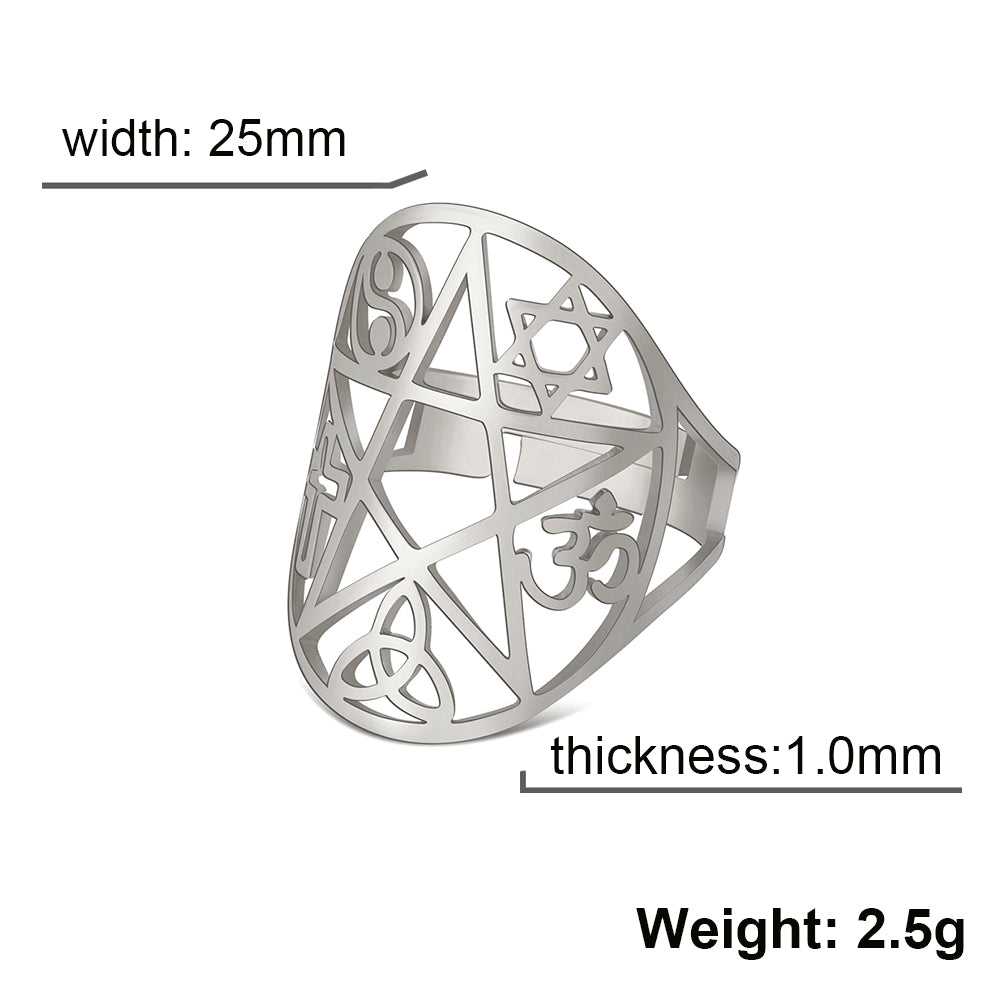 Wiccan Star of Protection and Power Ring