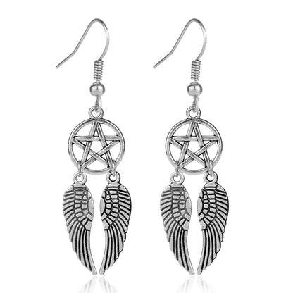 WINGED PENTAGRAM EARRINGS