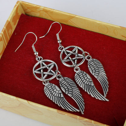 WINGED PENTAGRAM EARRINGS