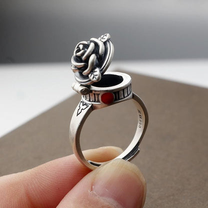 Enchanted Rose Ring: Openable Bloom of Mystery and Beauty