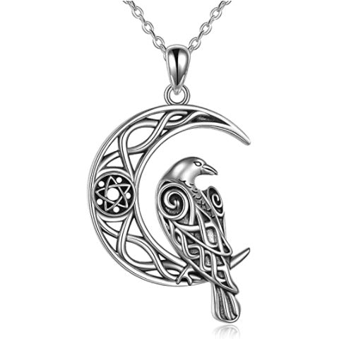 Moon Raven Wisdom Necklace