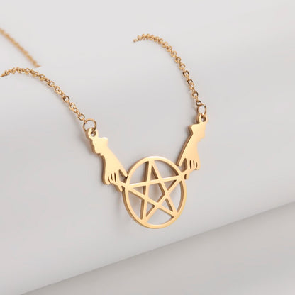 Magick Hands Pentagram Necklace