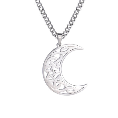 Triskelion New Moon Pendant Necklace