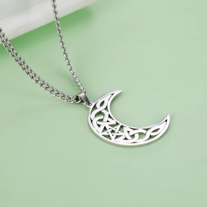 Triskelion New Moon Pendant Necklace